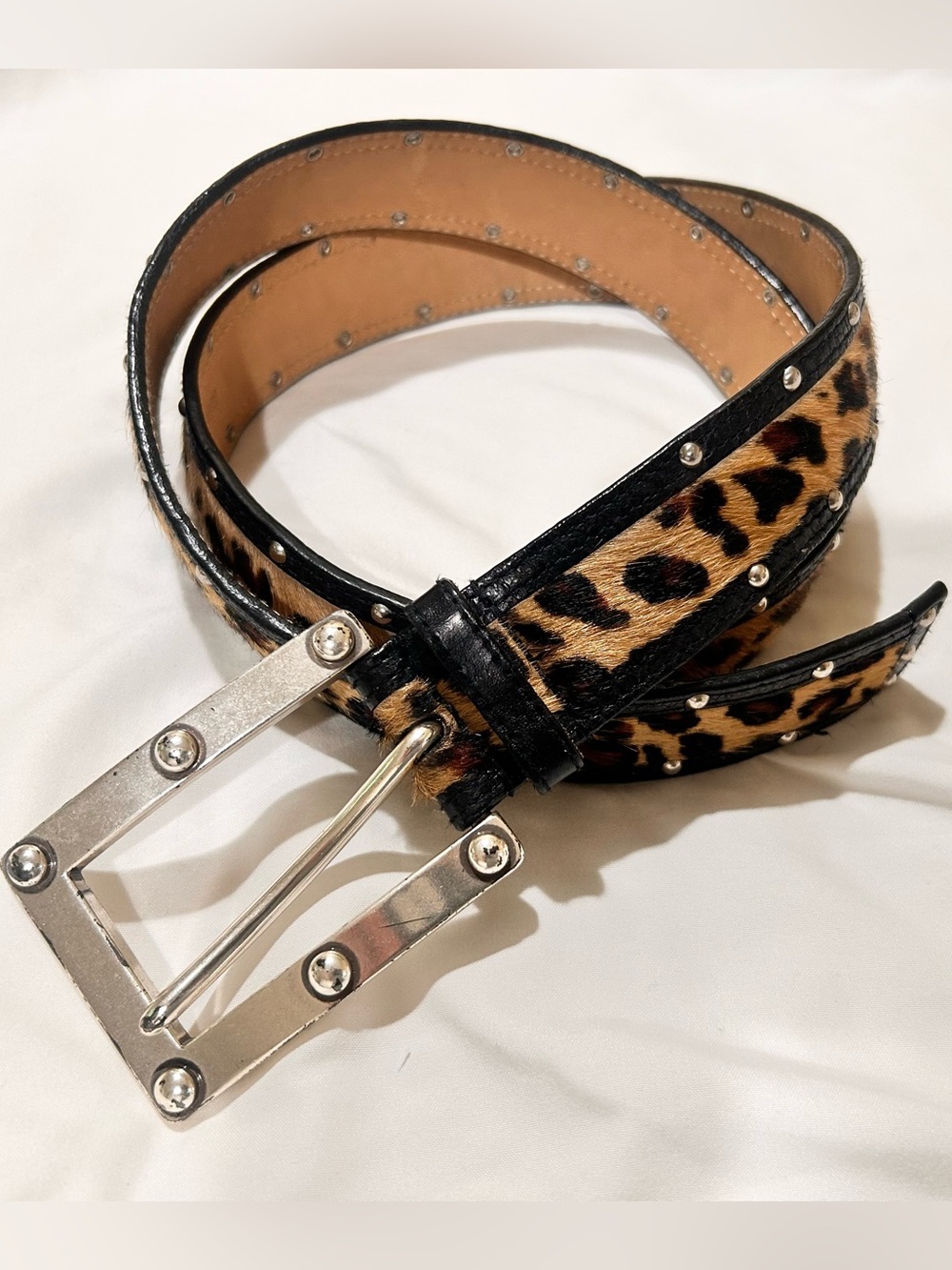 MICHAEL Michael Kors Leopard Print Leather Belt